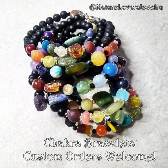 Custom Orders for Chakra Bracelets - Your Length + Style + Closures + Colors! - Picture 4 of 16